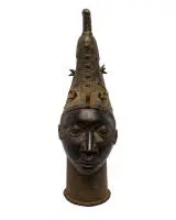 Tête commémorative Iyoba (reine mère), Bénin, Afrique, env. 57 cm de haut
