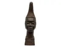 Tête commémorative Iyoba (reine mère), Bénin, Afrique, env. 43 cm de haut