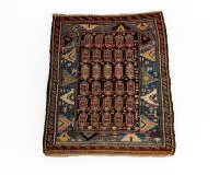Kurd-Hamadan, ouest de l'Iran, probablement vers 1900-1930, env. 1,38 x 1,03 m, velours partiellement réduit