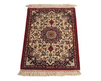 Kork-Isfahan, mit Seide, Iran, sehr feine Knüpfung, ca. 0.96 x 0.72 m