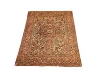Kork-Isfahan, Iran, ancien, tissage très fin, env. 2,06 x 1,40 m