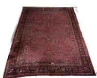 Amerikaanse Sarough, Iran, 1e helft 20e eeuw, ca. 4,62 x 3,68 m, pool deels verlaagd, reparaties