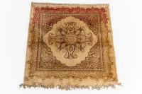 Brussa en soie, Turquie, ancien, env. 1,28 x 1,18 m