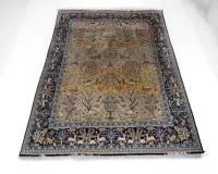 Teppich, Ghom, Iran, Gartenmotiv, ca. 3.68 x 2.64 m, punktueller Insektenschaden