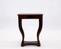 Side table, first third 19th c., South German/Austrian, mahogany, octagonal top on four concave-curved legs, approx. 80 x 60 x 50 cm