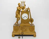 Grande pendule "Orphée", Empire, France, vers 1810/20, signée "Michelez / Élève de Breguet", bronze ciselé et doré