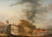 Demarne, Jean-Louis (1754 Bruksela - 1829 Battignolles, malarz historyczny i pejzażysta, znany ze scen portowych i targowych oraz pejzaży ze zwierzętami. Jego pełne detali obrazy wiszą dziś w światowej sławy muzeach, takich jak Luwr w...