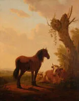 Stry, Jacob van (1756 Dordrecht - 1815 Dordrecht, Nederlandse landschapsschilder vooral van herdersscènes, studie aan de kunstacademie in Antwerpen, broer van de schilder Abraham van Stry de Oude)