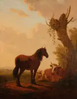 Stry, Jacob van (1756 Dordrecht - 1815 Dordrecht, peintre paysagiste néerlandais, notamment de scènes pastorales, études à l'académie des arts d'Anvers, frère du peintre Abraham van Stry l'Ancien)