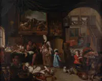 Thomas, Gerard (1663 Anvers - 1720 Anvers, fils de Pieter Thomas, apprenti de Godfried Maes, membre de la guilde des peintres d'Anvers, peintre de genre), attribué