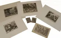 Lot de 22 gravures sur cuivre ou eaux-fortes des XVIe et XVIIe siècles, dimensions et états de conservation variés, non encadrées, certaines avec passe-partout, photos de catalogue uniquement à titre d'exemple