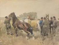 Bochmann, Gregor von (1850 Nehat/Estland - 1930 Hösel, peintre paysagiste et de figures actif à Düsseldorf, professeur à l'académie locale)