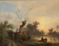 Burnier, Richard (1826 La Haye - 1884 Düsseldorf, élève de l'AK Düsseldorf et de C. Troyon à Paris, motifs préférés de Hollande, des Ardennes et du Bas-Rhin)