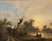 Burnier, Richard (1826 La Haye - 1884 Düsseldorf, élève de l'AK Düsseldorf et de C. Troyon à Paris, motifs préférés de Hollande, des Ardennes et du Bas-Rhin)