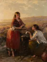 Cobbett, Edward John (1815 Londres - 1890 Winchmore Hill, peintre paysagiste et de genre anglais du XIXe siècle)