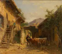 Dielmann, Jakob Fürchtegott (1809 Francfort-sur-le-Main - 1885 Francfort-sur-le-Main, élève de Johann Wilhelm Schirmer à l'Académie de Düsseldorf, peintre de paysages et de genre)