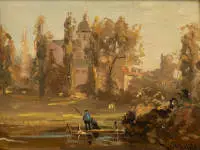 Roelofs, Willem (1822 Amsterdam - 1897 Anvers, études auprès de Hendrik van de Sande Bakhuyzen et à l'Académie des beaux-arts de La Haye, peintre de paysage)