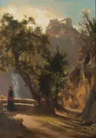 Wrage, Joachim Hinrich (1843 Hitzhusen -1912 Gremsmühlen, peintre paysagiste et graphiste allemand, représentant de la peinture en plein air et du réalisme nord-allemand, précurseur de l'impressionnisme),