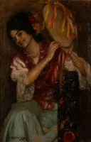 Barreira, Vincente (1887 Valencia - 1957 Valencia, berühmt für seine Porträts der spanischen Bevölkerung in traditioneller Tracht),