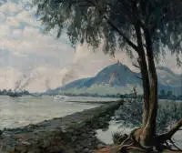 Lichtschlag, Willy (1897 Cologne - 1981 Eitdorf/Sieg, peintre paysagiste allemand, études à la Kunstgewerbeschule Düsseldorf),
