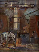 Mercker, Erich (1891 Saverne - 1973 Munich, peintre industriel, paysagiste et de villes, étudia le génie civil à la TH Munich puis se tourna autodidacte vers la peinture, 1964-65 président de la coopérative des artistes munichois),