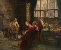 Nauer, Ludwig (1888 Munich - 1965, élève de A. Jank, Franz von Stuck et C. van Marr, peintre de genre actif à Munich),