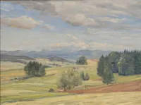 Reifferscheid, Heinrich (1872 Breslau - 1945 Niederdollendorf), "Sommer im Allgäu", olej na dřevě, monogram a datace HR 24, 32 x 43,5 cm