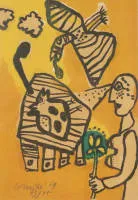 Corneille (Lüttich 1922 - 2010 Auvers-sur-Oise, eigentlich Corneille Guillaume van Berverloo, studierte in Lüttich, in Paris tätiger Künstler),