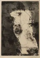 Schumacher, Emil (Hagen 1912 - 1999 Ibiza), "Sans titre", eau-forte sur papier, signée et numérotée 102/500, 48 x 33 cm, encadrée sous verre
