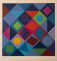 Vasarely, Victor (1908 Pécs - 1997 Annet-sur-Marne, considéré comme l'un des cofondateurs de l'Op Art et de l'art cinétique. Vasarely a exposé quatre fois à la documenta de Kassel entre 1955 et 1968 et a remporté divers prix)