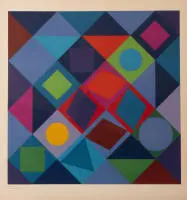 Vasarely, Victor (1908 Pécs - 1997 Annet-sur-Marne, considéré comme l'un des cofondateurs de l'Op Art et de l'art cinétique. Vasarely a exposé quatre fois à la documenta de Kassel entre 1955 et 1968 et a remporté divers prix)