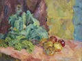 Fritz Schulze "Still life with cabbage, apples and onions". 1929.