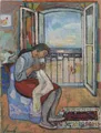Hans Jüchser "Frau im Balkonzimmer". 1959.