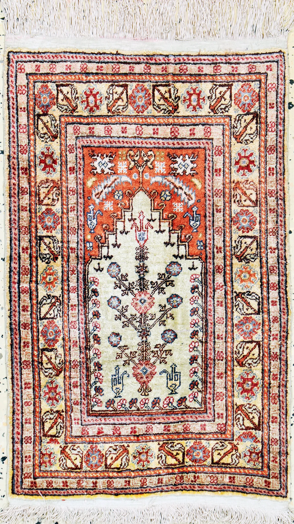 Seiden Kayseri, Türkei, Mitte 20.Jhd, reineNaturseide, ca. 62 x 40 cm, EHZ: 2