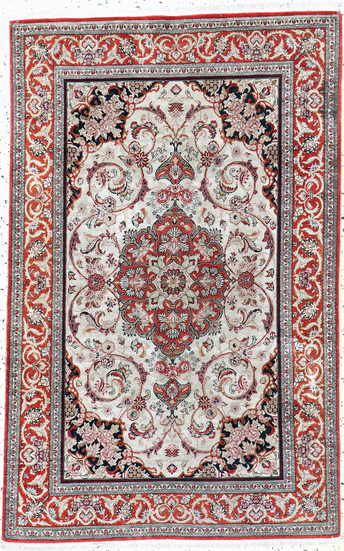 Ghom Silk, Persia, mid-20th century, pure natural silk, approx. 153 x 100 cm
