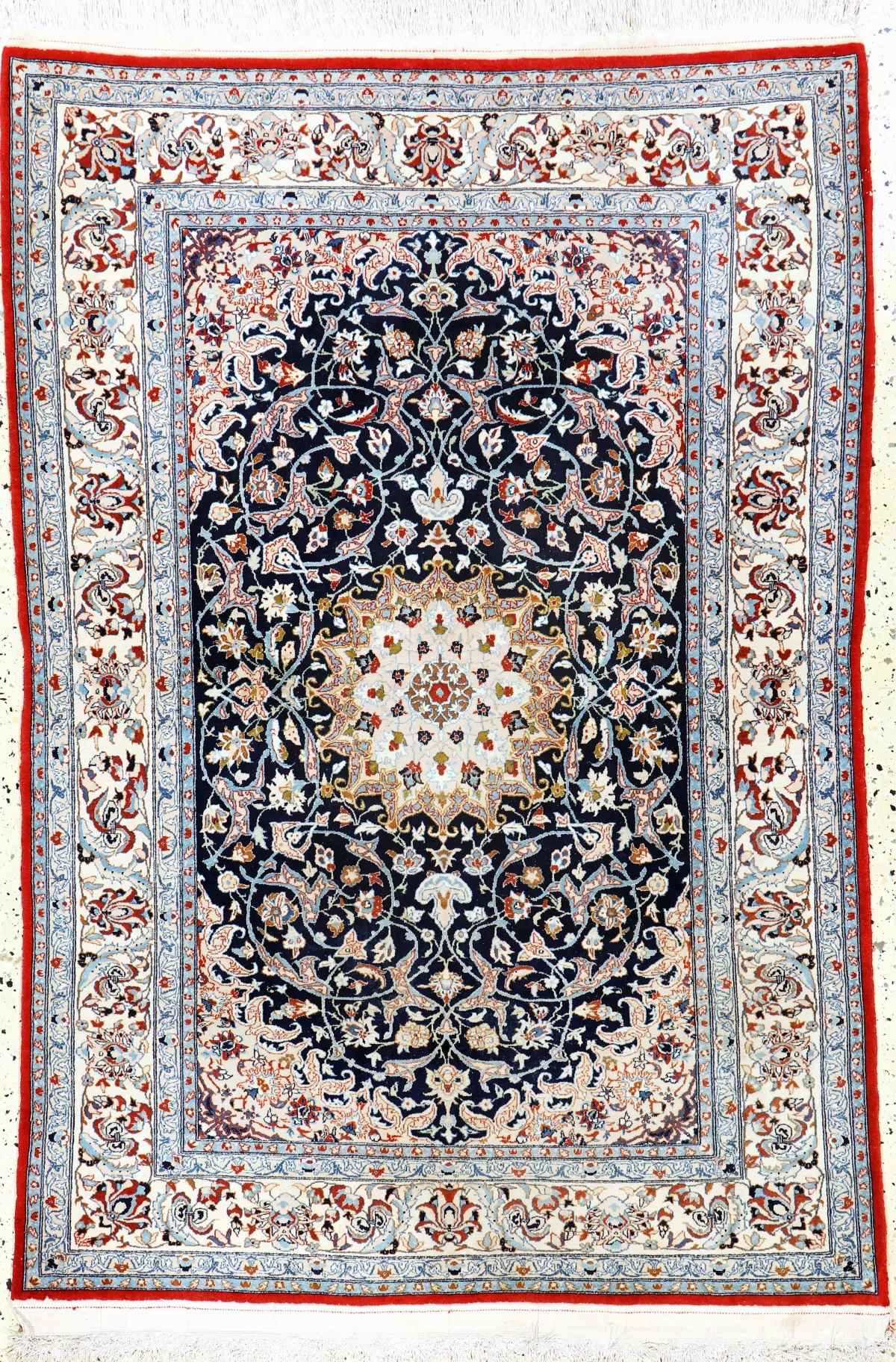 Nain "Tudeschk" fine, Persia, mid 20th c., cork wool with silk, approx. 157 x 115 cm, EHZ: