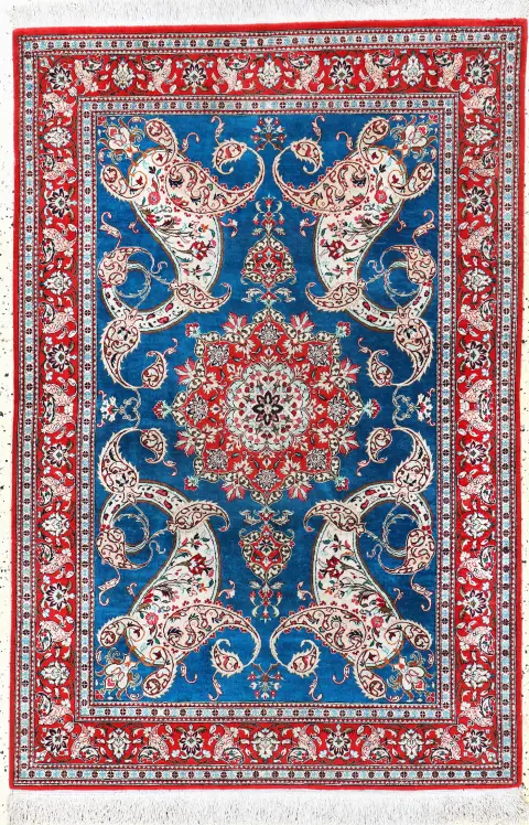 Soie Ghom, Perse, milieu du 20e s., pure soie naturelle, env. 155 x 105 cm, EHZ : 2