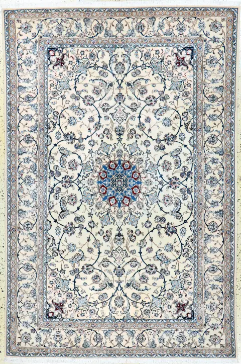 Nain fin (6 La), Perse, fin 20e s., laine de liège avec soie, env. 250 x 166 cm, env.