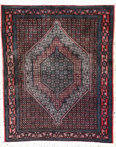 Senneh, Perse, fin 20e s., laine sur coton, env. 155 x 128 cm, décoloré, EHZ : 2