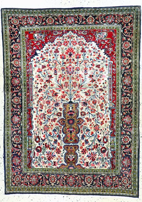 Ghom Kork, Perse, milieu du 20e siècle, laine Kork sur coton, env. 198 x 143 cm, EHZ : 2