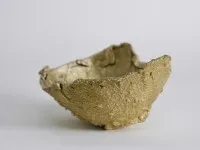Vlamgespoten schaal van brons #0053