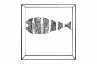 Poisson en fil d'acier enroulé – sculpture spatiale cinétique #0115