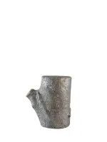 Candlestick made of cast aluminium in tree trunk look #0404