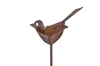 Large laser-cut bird on round iron. #0721