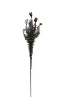 Glasblume aus Eisen – handgefertigte Gartenskulptur mit farbigem Glas #0726
