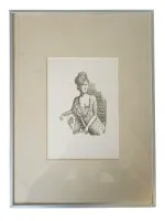 A.W. Dressler – Oryginalna litografia „Am Fenster”, 1967 #1111