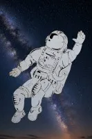 Astronaut van plasmagesneden staalplaat #0174