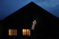 Fassaden-Tannenbaum mit LED-Lichtschlauch #0818