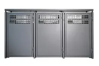 Afvalbox voor 3 containers van thermisch verzinkt staal #0820
