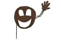 „Winkender Smiley“ – Gartenskulptur aus Stahl #0183